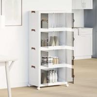 Opbergbox stapelbaar met wielen 4-laags 75 L 65x40x145 cm - thumbnail