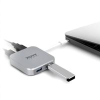 PORT Designs 900123 USB-C (USB 3.2 Gen 2) multiport hub 4 poorten Zwart - thumbnail