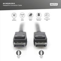 Digitus AK-340106-050-S DisplayPort-kabel DisplayPort Aansluitkabel DisplayPort-stekker, DisplayPort-stekker 5.00 m Zwart Vergulde steekcontacten, Afgeschermd - thumbnail