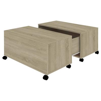 Salontafel 75x75x38 cm bewerkt hout sonoma eikenkleurig