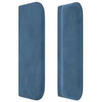 Hoofdbord met randen 203x16x78/88 cm fluweel donkerblauw - thumbnail