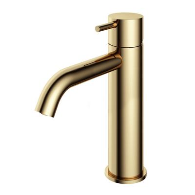 Wastafelmengkraan Hotbath Cobber 1-hendel Gebogen 21.6 cm Gepolijst Messing Living Colours