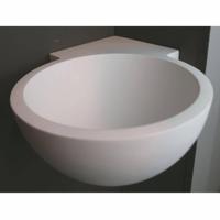 Hoekfontein Luca Sanitair Rond 28x28x12 cm Solid Surface Mat Wit Luca Sanitair - thumbnail