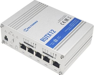 Teltonika RUTX12 Dual LTE Cat 6 Router RUTX12, Wi-Fi 5 (802.11ac), W125768412 (RUTX12, Wi-Fi 5 (802.11ac), Dual Band (2,4 GHz / 5 GHz), Ethernet LAN, 3G, Silver, Tabletop Router)