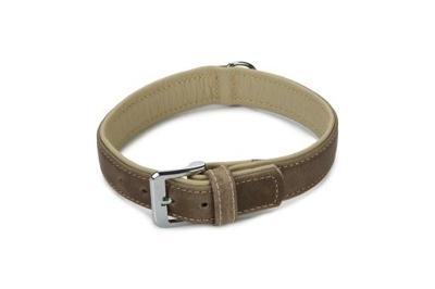 Beeztees comfort - halsband hond - leer - grijs - 50 cm x 30 mm