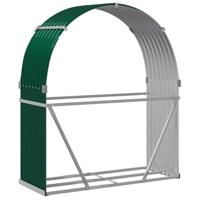 Haardhoutopslag 120x45x140 cm gegalvaniseerd staal groen - thumbnail