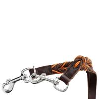 HUNTER Hondenriem Solid Education Cord, bruin-oranje - thumbnail