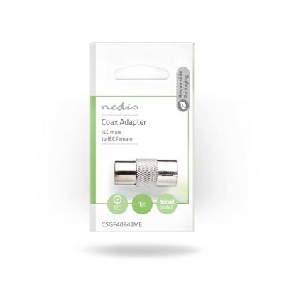 Coaxadapter | IEC (Coax) Male - IEC (Coax) Female | Metaal