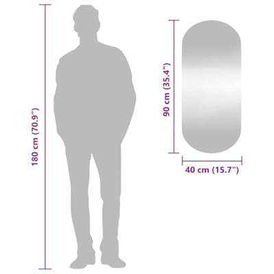 VidaXL Wandspiegel 40x90 cm ovaal glas