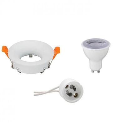 LED Inbouw Spot Set GU10 - Dimbaar - Mat Wit - 6W - 3000K - Ø85mm