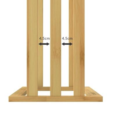 Handdoekenrek Bamboe met 3 RVS Stangen