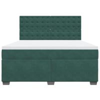 Boxspring met matras fluweel donkergroen 180x200 cm - thumbnail