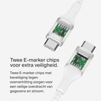 Belkin BoostCharge USB-C/USB-C-voedingskabel, snellaadkabel met 240 W Power Delivery, USB-IF-gecertificeerd, compatibel met MacBook Pro, Chromebook, iPhone 16/iPhone 15, Galaxy, iPad, meer, 1 m, wit - thumbnail