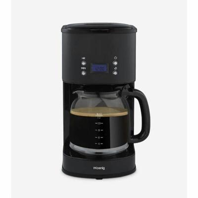 Programmeerbaar koffiezetapparaat - HKoeNIG - MG32 - 1,5 L (12 kopjes) - 1000 W - LCD scherm - Warmhouden - Zwart en RVS