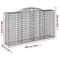 Schanskorven 17 st gewelfd 300x50x160/180 cm ijzer - thumbnail
