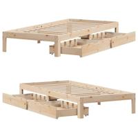 Bedframe met lades massief grenenhout 90x200 cm - thumbnail