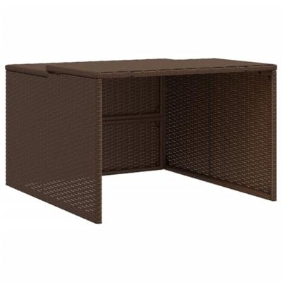 VidaXL Garage voor robotmaaier 86x90x52/57 cm poly rattan bruin VidaXL Garage voor robotmaaier 86x90x52/57 cm poly rattan bruin