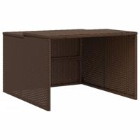 VidaXL Garage voor robotmaaier 86x90x52/57 cm poly rattan bruin - thumbnail