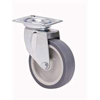 Rueda Ruedas Alex Grijs Rubber Poliamix 40 kg draaibaar - thumbnail