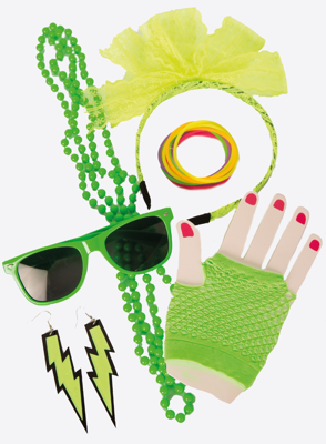 Foute Party Accessoires Set Neon Groen