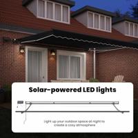 VidaXL Inklapbaar zonnescherm zwart 400 ×300 cm stof - thumbnail