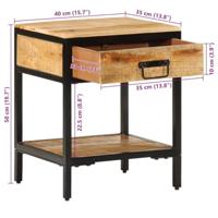 Nachtkastje met lade Bruin 40 x 35 x 50 cm Massief mangohout - thumbnail