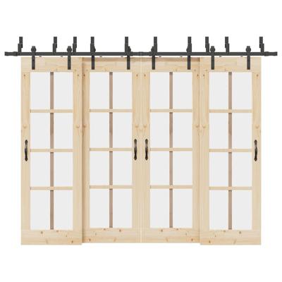 Doos met onderdelen voor schuifdeur 305 cm staal zwart