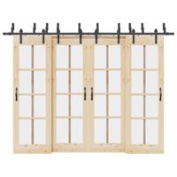 Doos met onderdelen voor schuifdeur 305 cm staal zwart - thumbnail