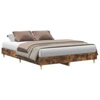 Bedframe zonder matras 150x200 cm spaanplaat gerookt eiken - thumbnail