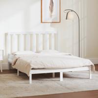 Bedframe zonder matras massief grenenhout wit 140x190 cm - thumbnail