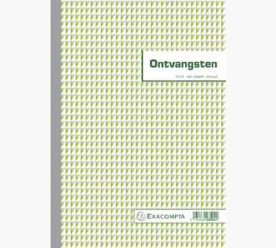 Exacompta ontvangsten, ft 29,7 x 21 cm, Nederlandstalig, dupli (50 x 2 vel)