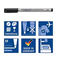 Staedtler Foliestift Lumocolor M non-permanent 315 315-9 Zwart - thumbnail