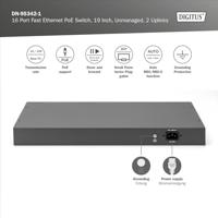 Digitus DN-95342-1 Netwerk switch 16 + 2 poorten 10 / 100 MBit/s PoE-functie - thumbnail