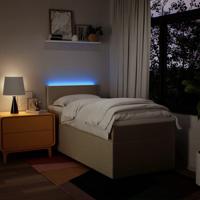 Boxspring met matras stof crèmekleurig 80x200 cm - thumbnail