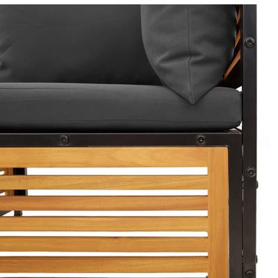 2-delige Loungeset met kussens massief acaciahout 2-delige Loungeset met kussens massief acaciahout