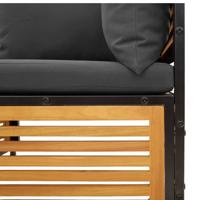 2-delige Loungeset met kussens massief acaciahout - thumbnail