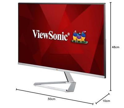 Viewsonic VX2776-SMH 68,6 cm (27 inch) Design Monitor (Full-HD, IPS-paneel, HDMI, Eye-Care, Eco-Mode, luidsprekers) zilver-zwart