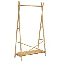 VidaXL Kledingrek met schap 102x50x190 cm bamboe - thumbnail