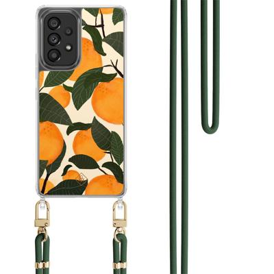 Samsung Galaxy A53 hoesje met groen koord - Orange garden