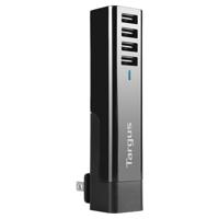 4-Way USB Fast Charger - Netspanningsadapter - 4.8 A - 4 uitgangsaansluitingen (USB) - zwart - thumbnail