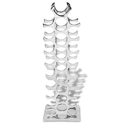 Wijnrek 27 flessen zilverkleurig aluminium Wijnrek 27 flessen zilverkleurig aluminium