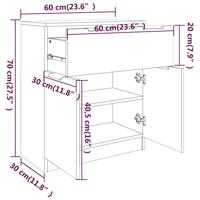 Dressoir 60x30x70 cm bewerkt hout sonoma eikenkleurig - thumbnail