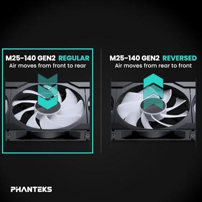 Phanteks PH-F140M25_G2_DBK01 PC-ventilator (b x h x d) 140 x 25 x 140 mm Phanteks PH-F140M25_G2_DBK01 PC-ventilator (b x h x d) 140 x 25 x 140 mm