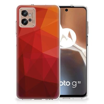 TPU Hoesje voor Motorola Moto G32 Polygon Red TPU Hoesje voor Motorola Moto G32 Polygon Red