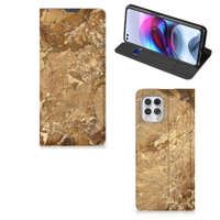 Motorola Moto G100 | Standcase | Marmer Creme - thumbnail