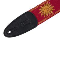 Levys Leathers MPJG-SUN-RED geweven gitaarband met print - rood met zon - thumbnail