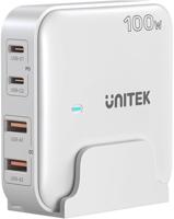 GaN netvoeding oplader - Unitek P1229AWH01-EU | 100W 2x USB-C 2x USB-A - thumbnail
