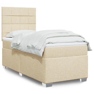 Boxspring met matras stof crèmekleurig 120x200 cm