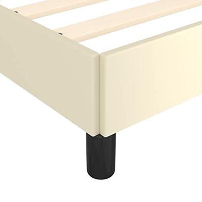 Bussandri Exclusive - Bedframe met hoofdbord kunstleer crèmekleurig 120x200 cm