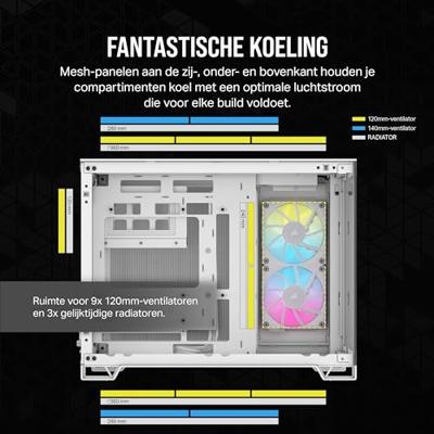 Corsair 2500X Midi-tower PC-behuizing Wit Zijvenster